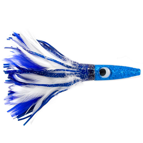 C&H Wahoo Whacker Feather Lure (Blue/White Feather Skirt)