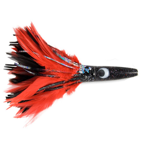 C&H Wahoo Whacker Feather Lure (Black/Red Feather Skirt)